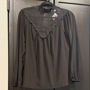 Elegant Black Lace Women's Top